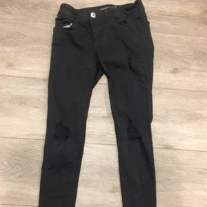 American Eagle Black Ripped Jeans
